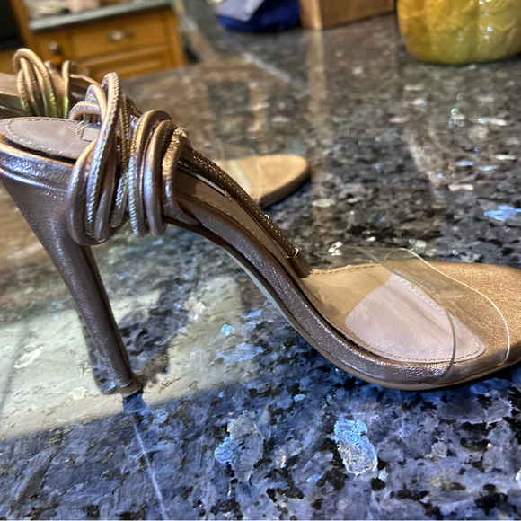 COPY - Steve Madden Lyla Rose Gold Leather Lucite Lace-Up Heels size 7.5 - Picture 5 of 8